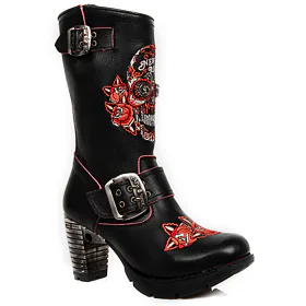 NEW ROCK BORDADOS ROJOS, TRAIL NEGRO TACON ACER Černá 41